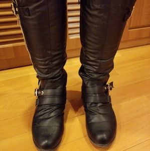 Tall Black Leather Boots